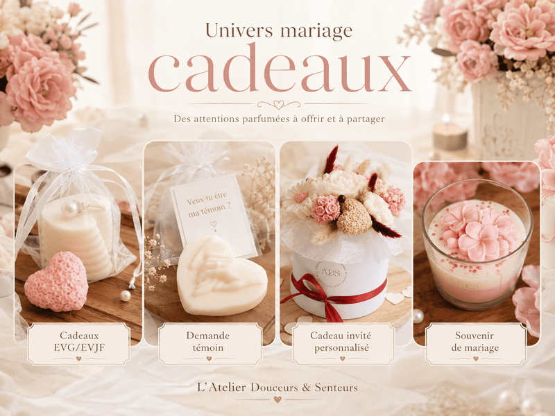 Cadeaux Mariage Personnalisés | Invités, Témoins, EVJF & EVG - L'Atelier Douceurs & Senteurs