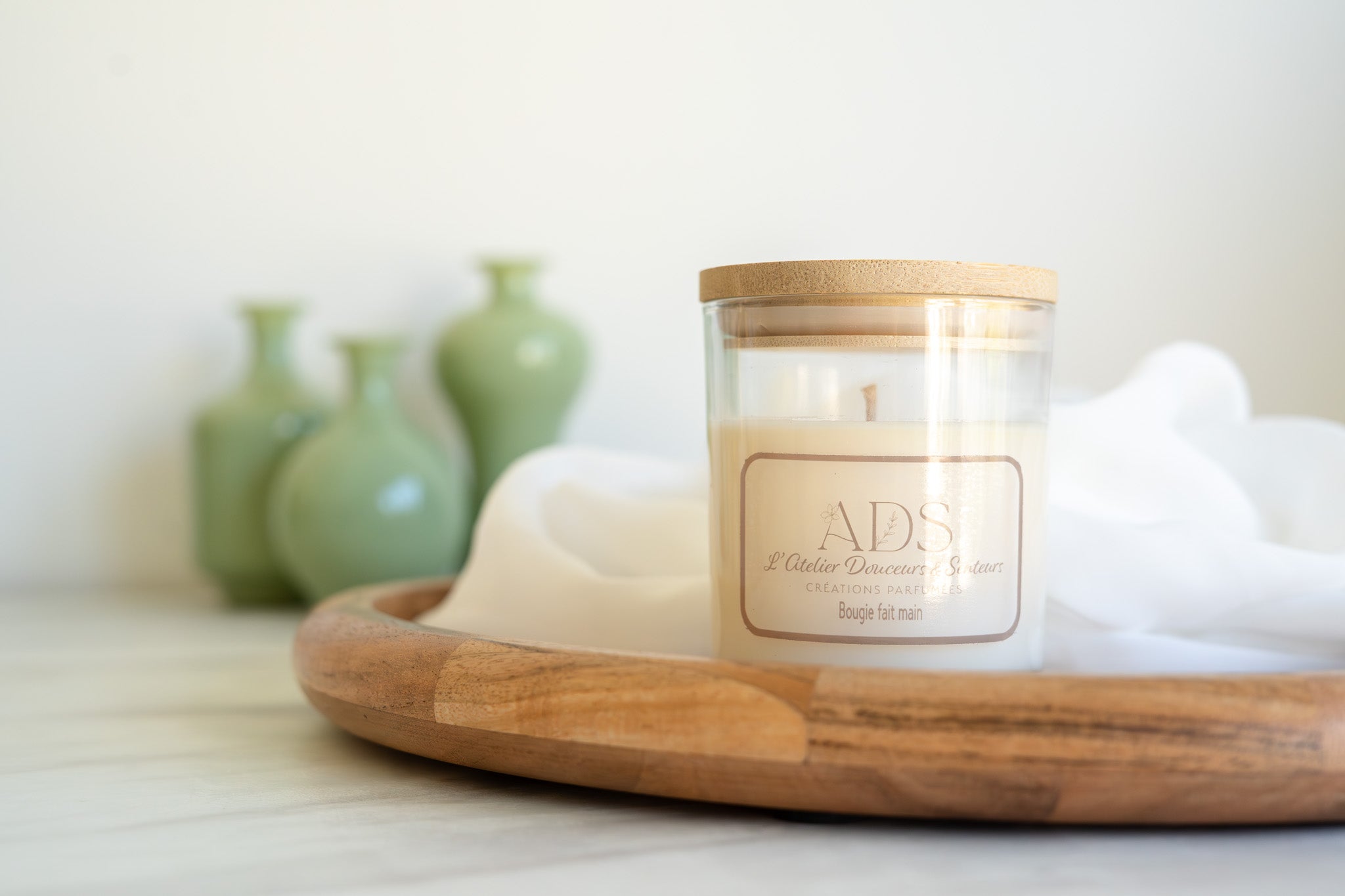 Bougie parfumée classique 180g– Signature ADS cire végétale & parfum de Grasse