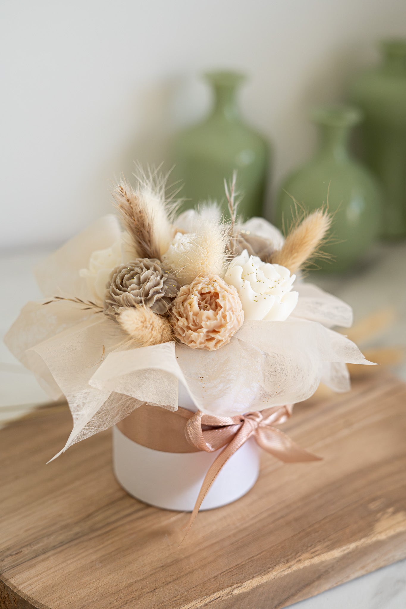 Bouquet de fleurs parfumées en cire végétale - 50g