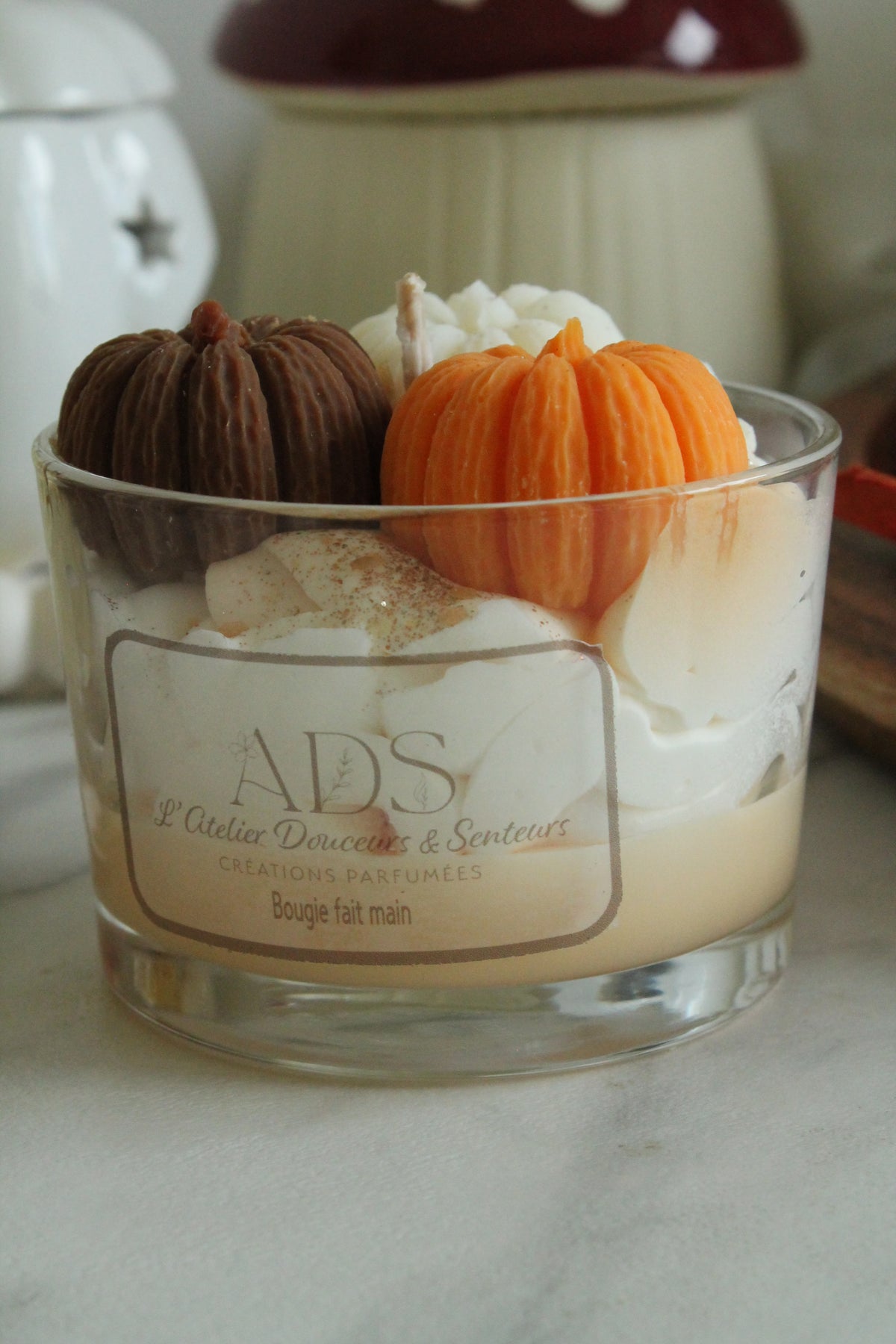 Bougie parfumée 3 citrouilles– Cire végétale & parfum de Grasse AUTOMNE
