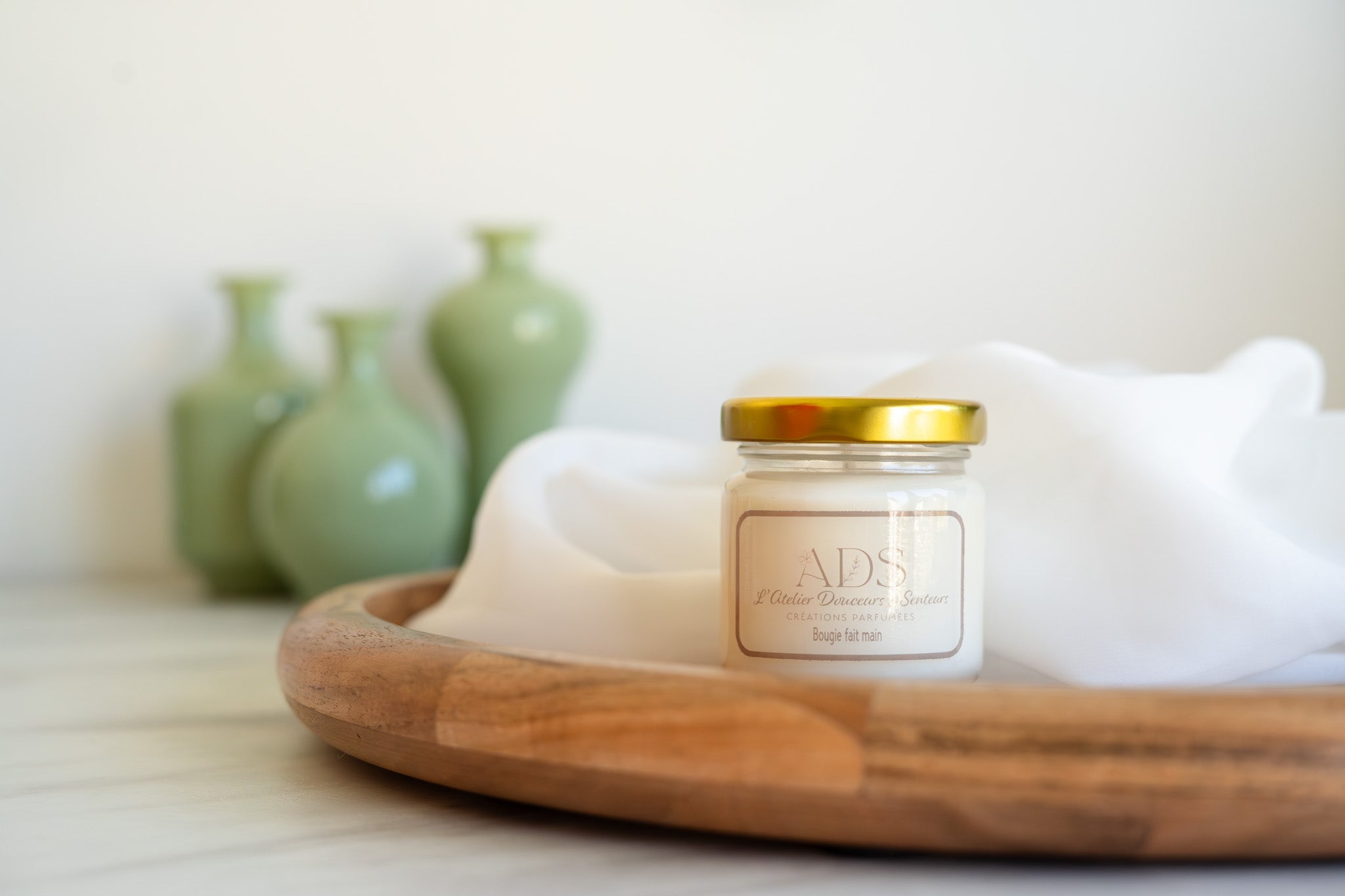 Bougie parfumée classique 70g – Signature ADS cire végétale & parfum de Grasse - L'Atelier Douceurs & Senteurs