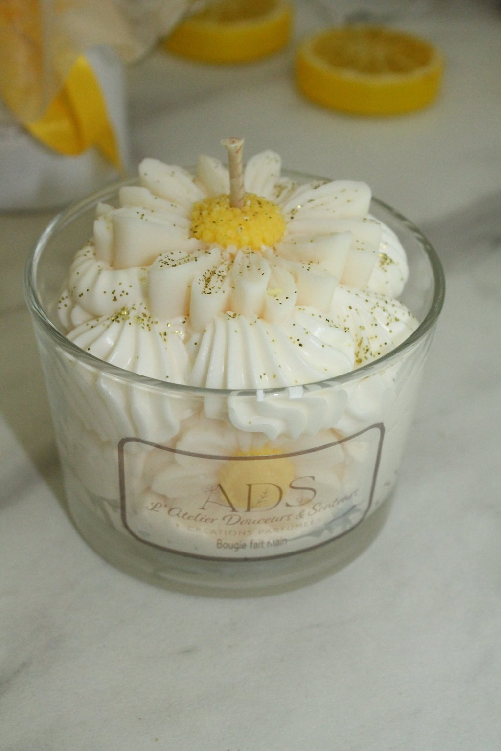 Bougie parfumée marguerite d'été– Cire végétale & parfum de Grasse - L'Atelier Douceurs & Senteurs
