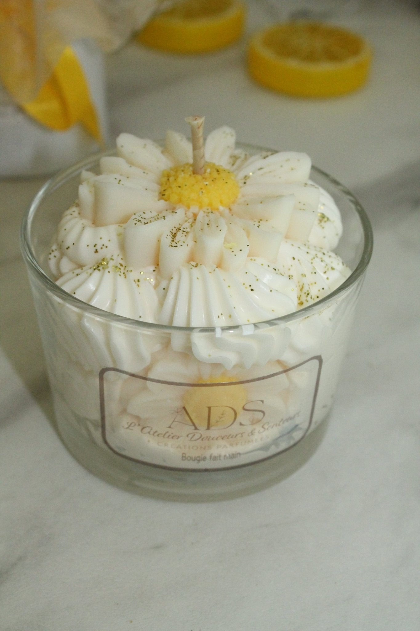 Bougie parfumée marguerite d'été– Cire végétale & parfum de Grasse - L'Atelier Douceurs & Senteurs