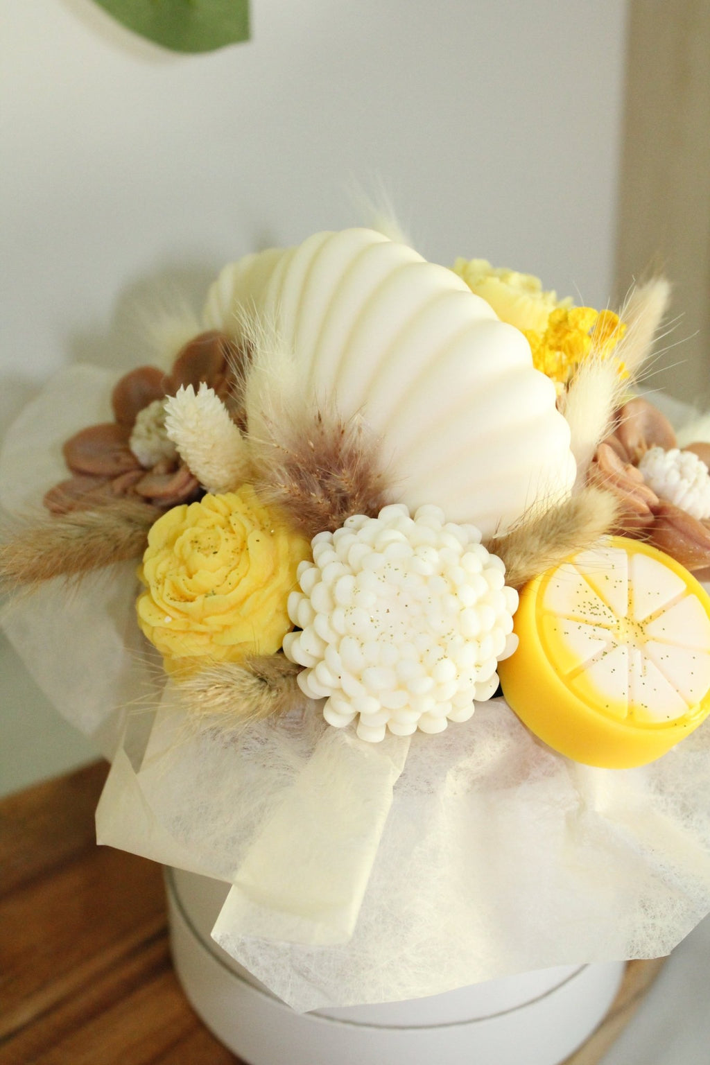 Bouquet de fleurs Floral parfumé en cire végétale -Jaune - L'Atelier Douceurs & Senteurs