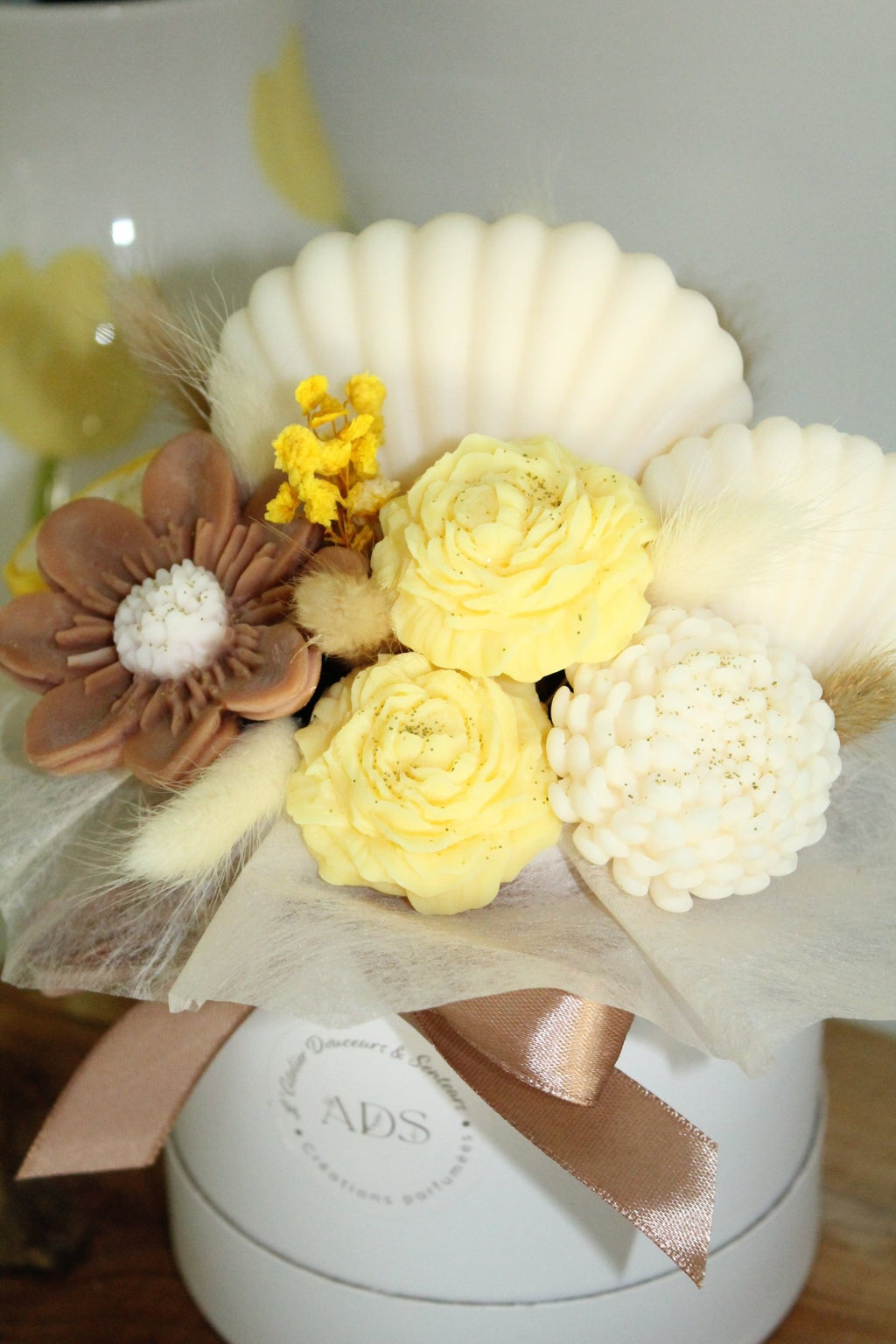 Bouquet de fleurs Floral parfumé en cire végétale -Jaune - L'Atelier Douceurs & Senteurs