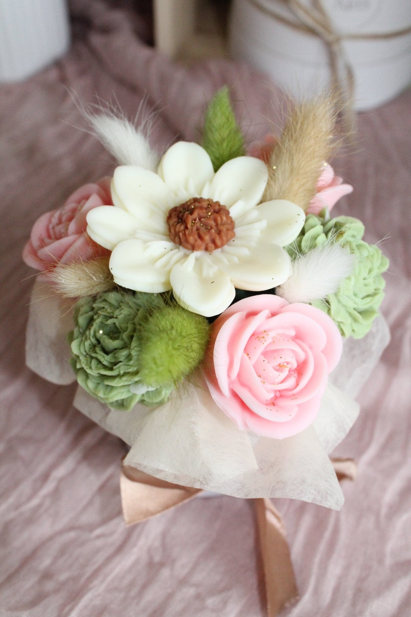 Bouquet de fleurs Floral parfumé en cire végétale - (petit format) - L'Atelier Douceurs & Senteurs