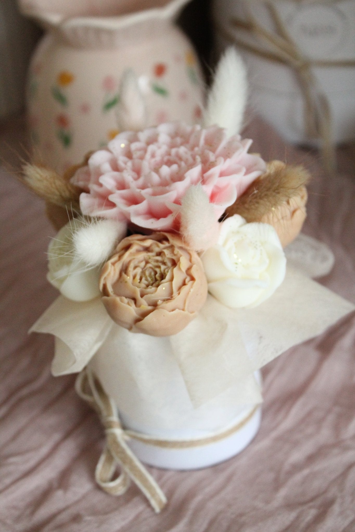 Bouquet de fleurs Floral parfumé en cire végétale - (petit format) - L'Atelier Douceurs & Senteurs