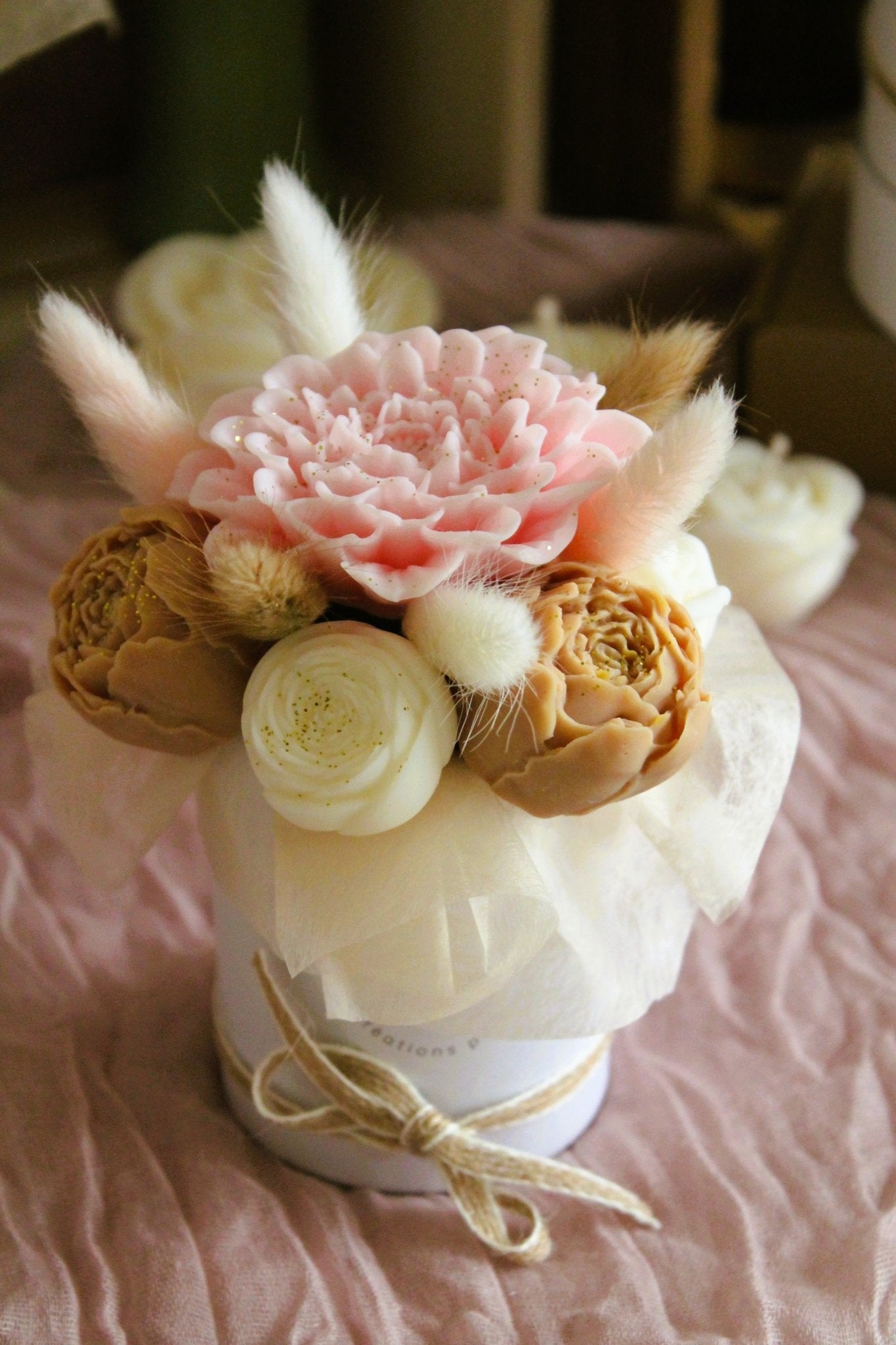 Bouquet de fleurs Floral parfumé en cire végétale - (petit format) - L'Atelier Douceurs & Senteurs