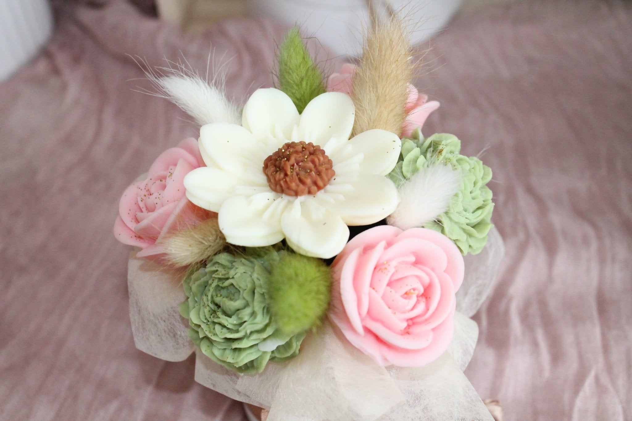 Bouquet de fleurs Floral parfumé en cire végétale - (petit format) - L'Atelier Douceurs & Senteurs