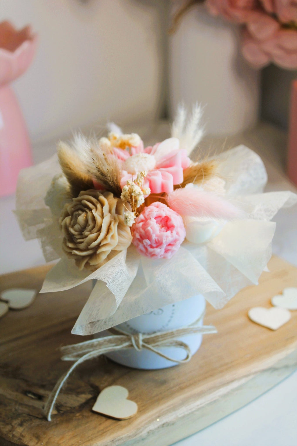 Bouquet de fleurs parfumées en cire végétale - 90g - L'Atelier Douceurs & Senteurs