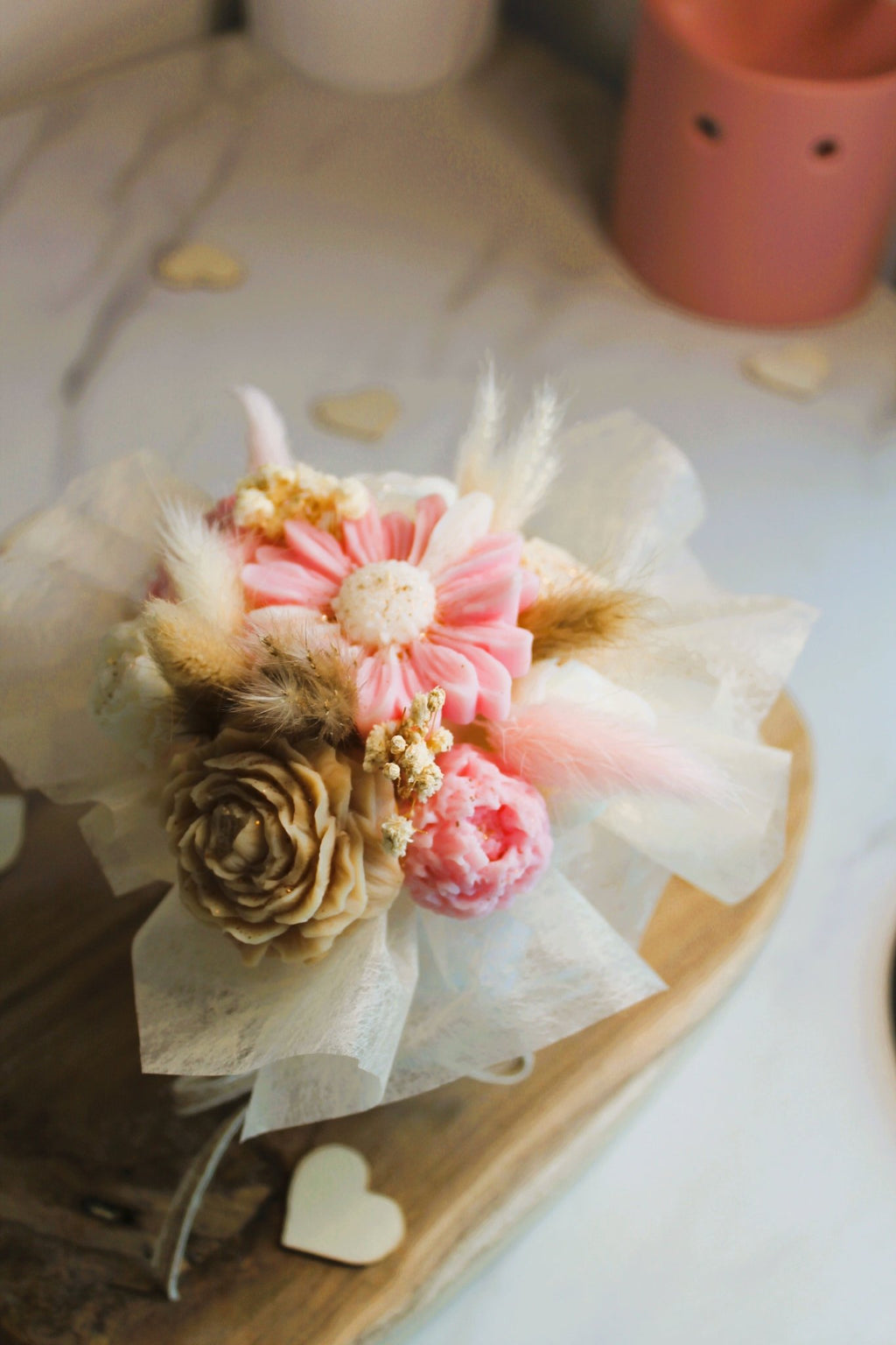 Bouquet de fleurs parfumées en cire végétale - 90g - L'Atelier Douceurs & Senteurs