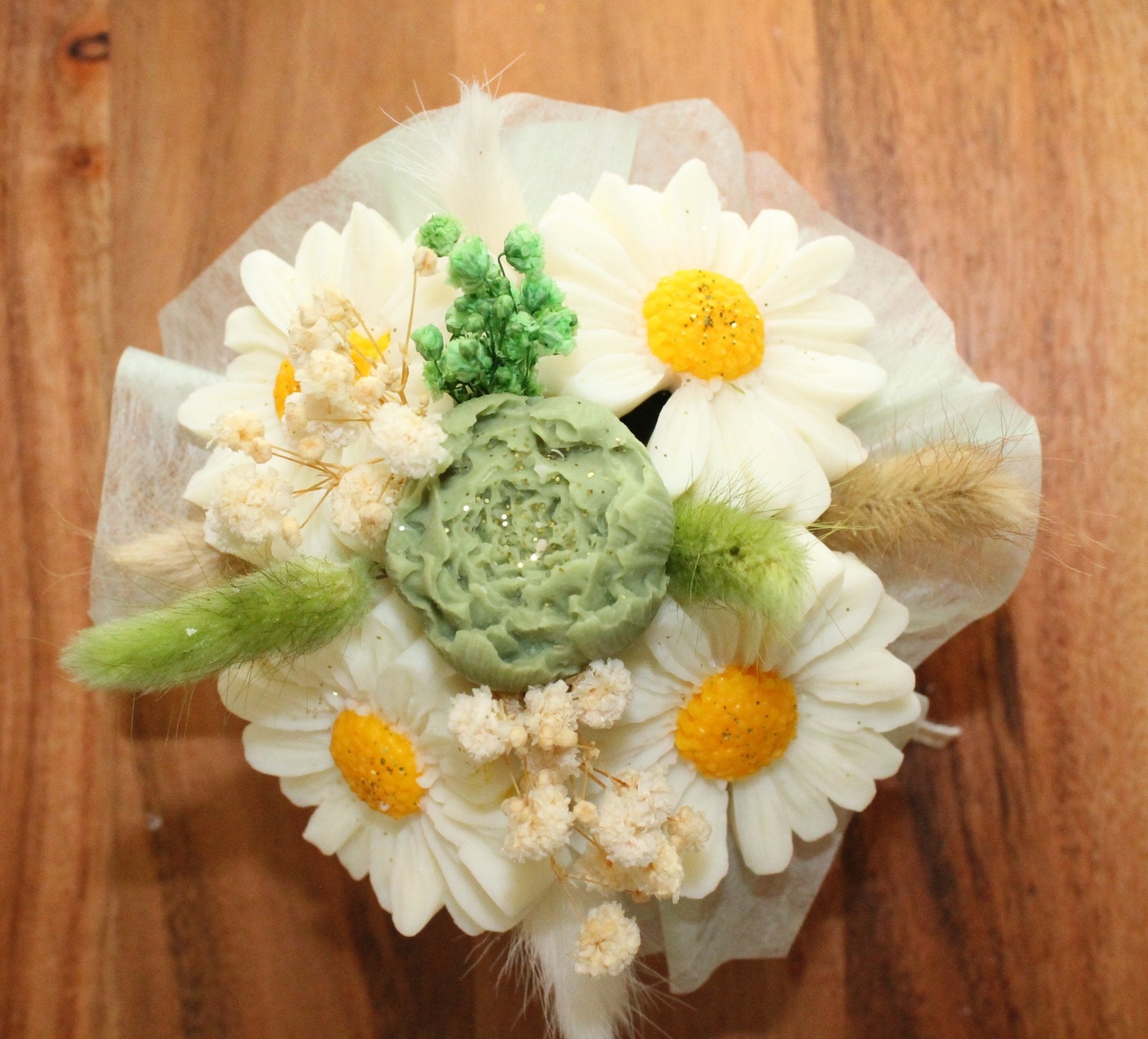 Bouquet de fleurs parfumées en cire végétale - "Bouquet Marguerite" - L'Atelier Douceurs & Senteurs