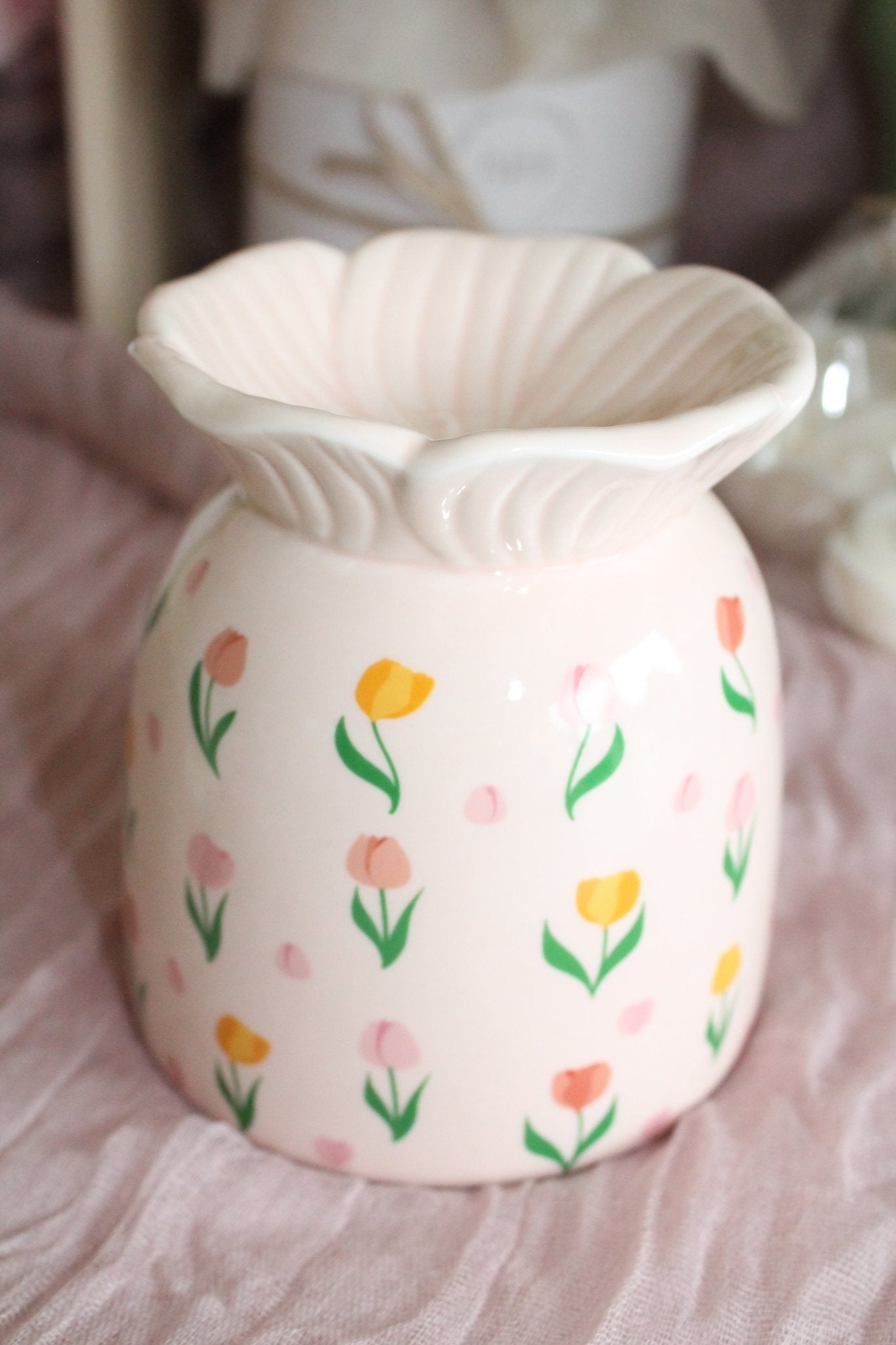 Brûle - parfum en céramique – Design Fleurs TULIPES - L'Atelier Douceurs & Senteurs