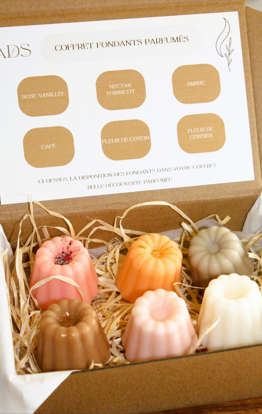 Coffret découverte "Amour Doux " – 6 fondants parfumés - L'Atelier Douceurs & Senteurs
