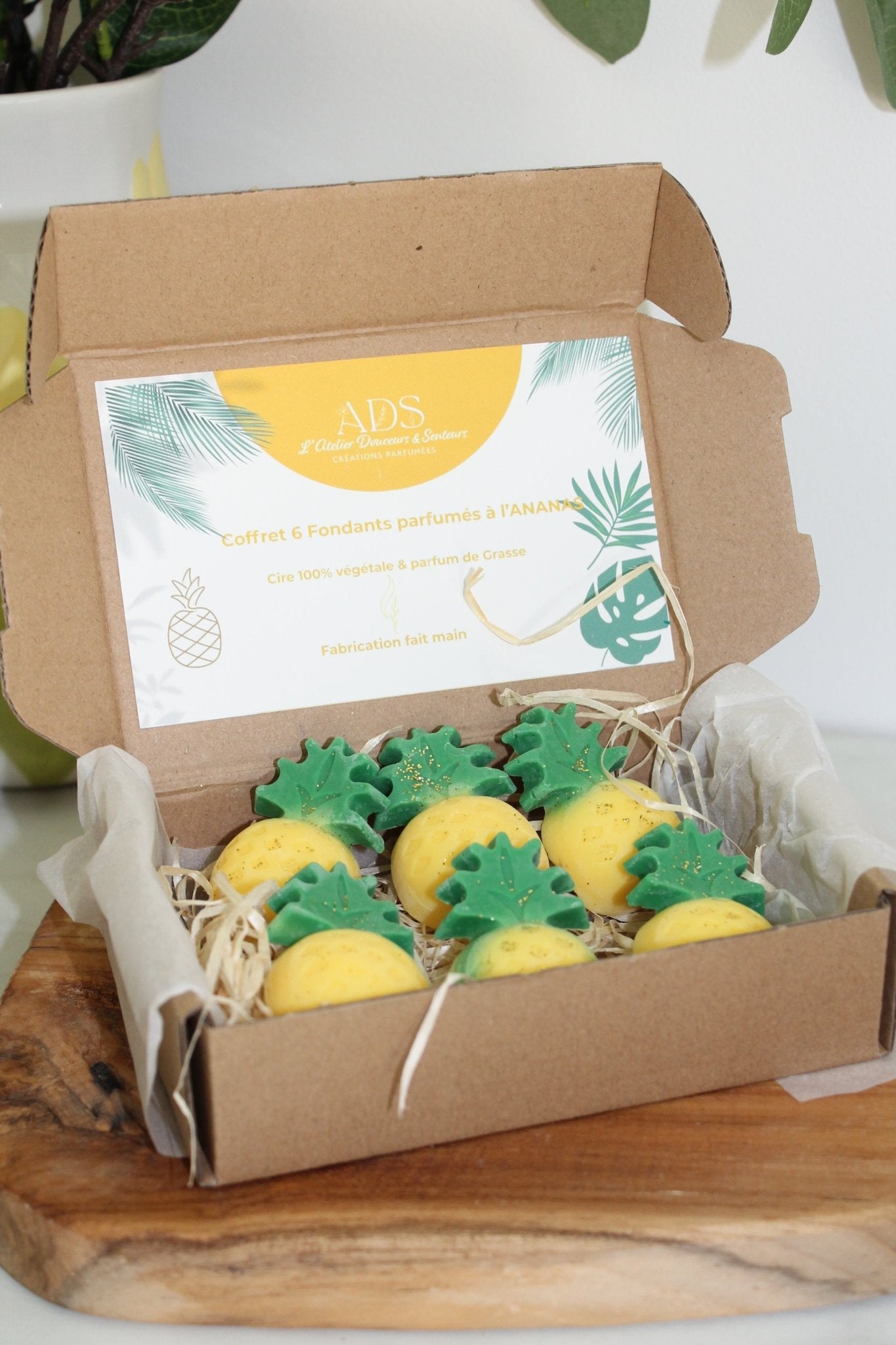 Coffret découverte "ANANAS" – 6 fondants parfumés Cire végétale & parfum de Grasse - L'Atelier Douceurs & Senteurs