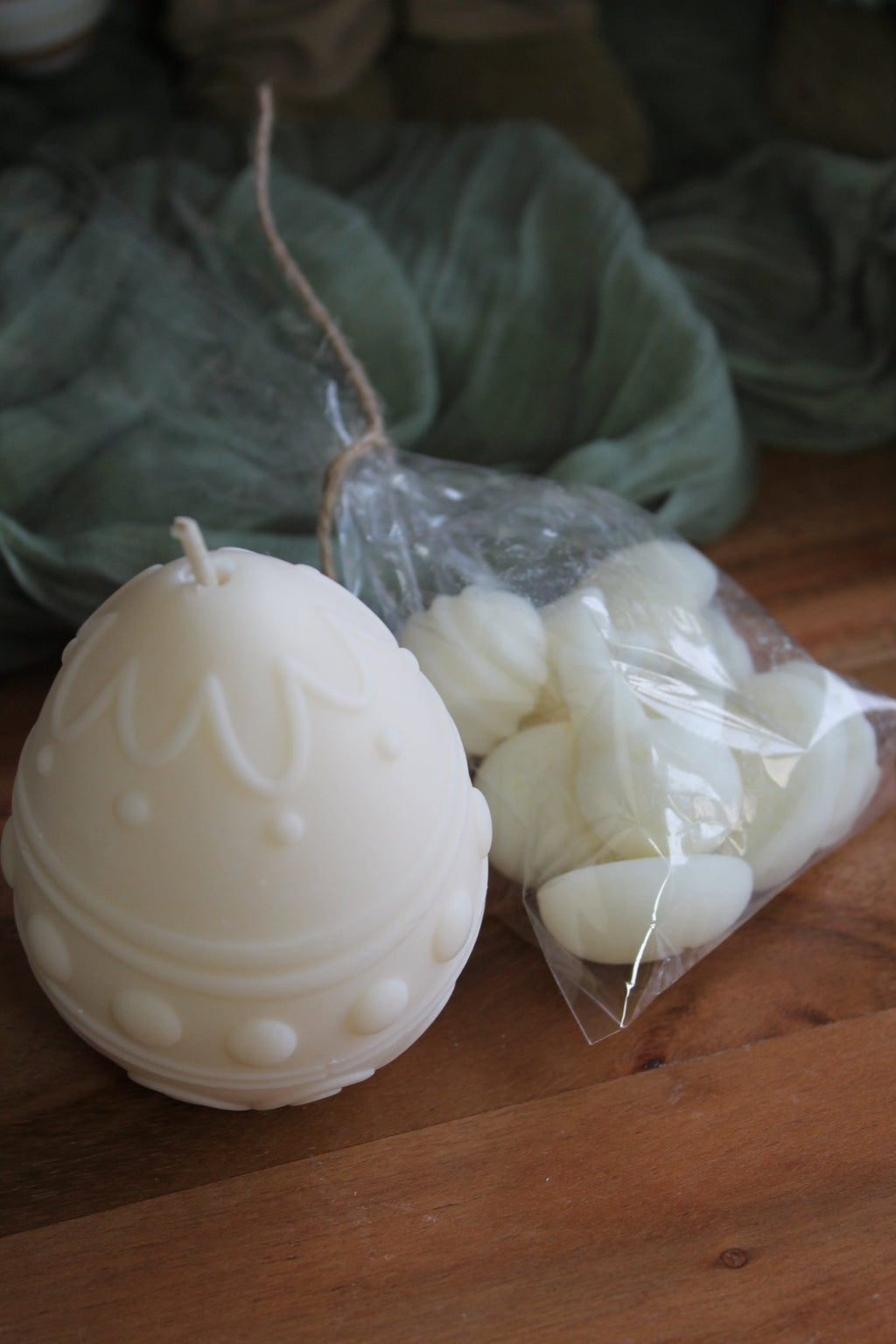 Panier de Pâques “Oeuf + fondants parfumés ” – cire végétale & parfum de grasse - L'Atelier Douceurs & Senteurs